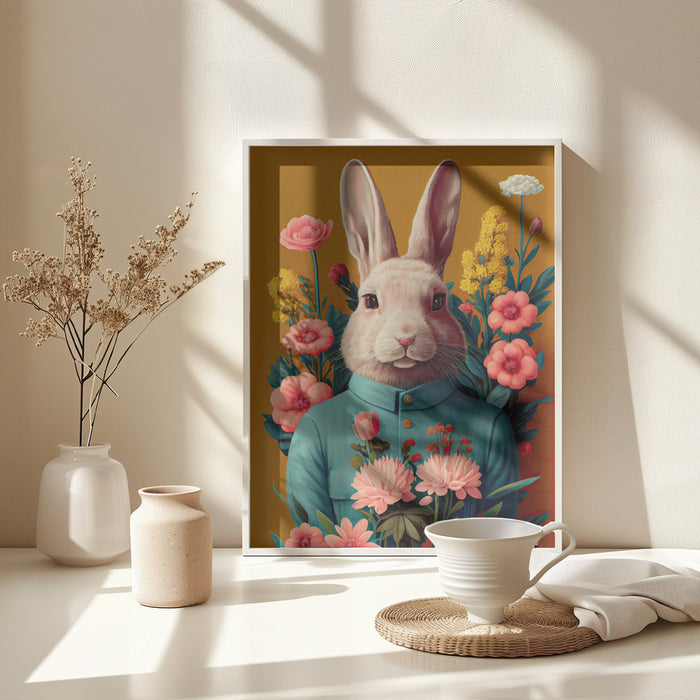 Mr Easter Bunny Framed Art Modern Wall Decor