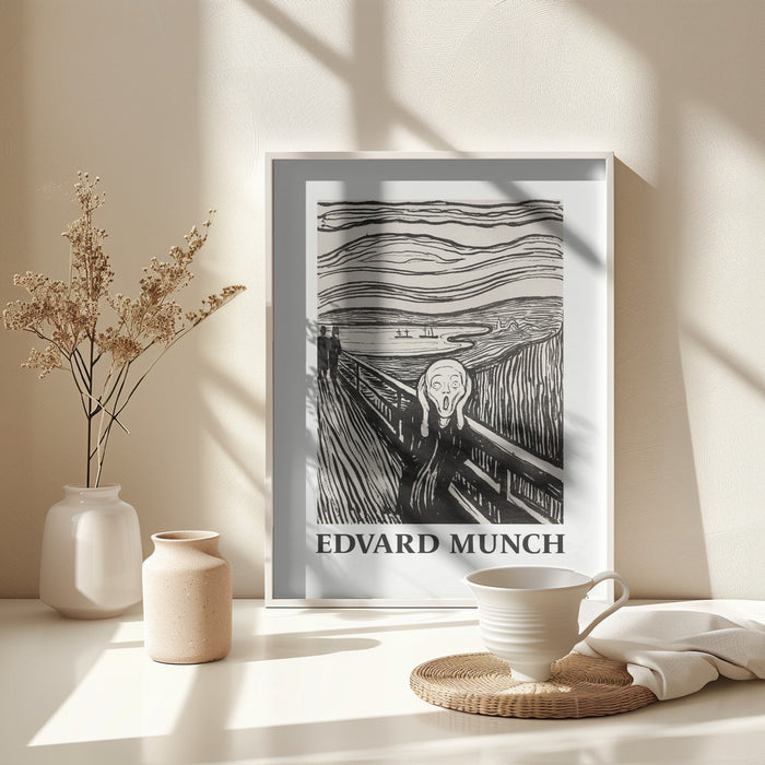 Skriet- The Scream - Monochrome Version Framed Art Wall Decor