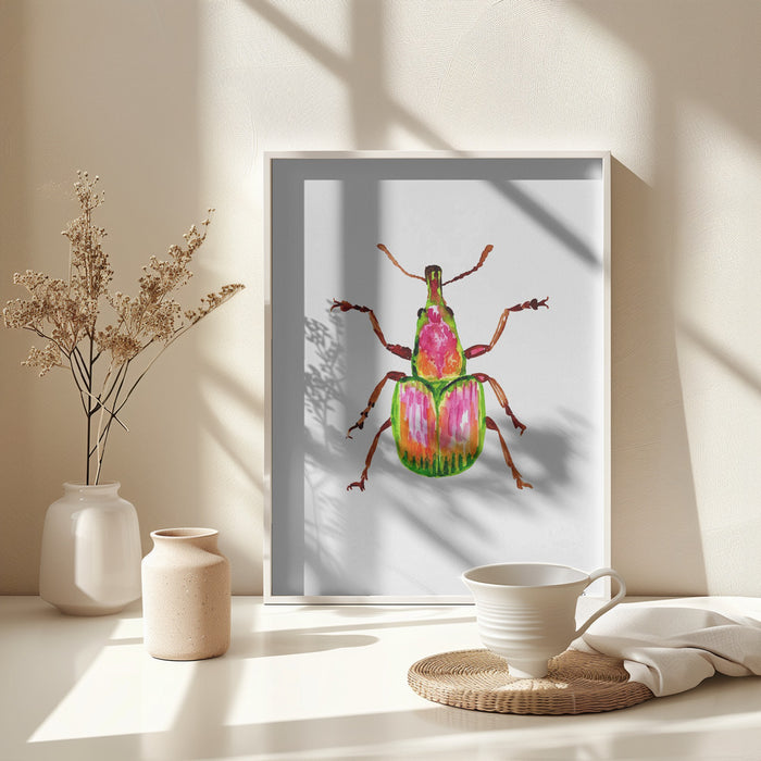 Apricot weevil or Epirhynchites auratus Framed Art Modern Wall Decor