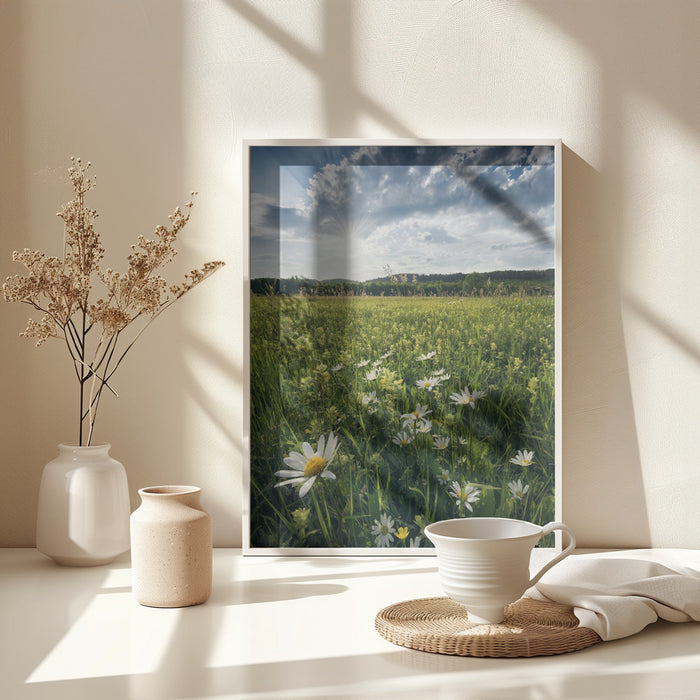 Flowering Meadow Framed Art Modern Wall Decor