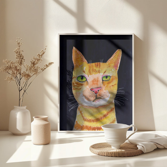 Ginger Cat Framed Art Modern Wall Decor