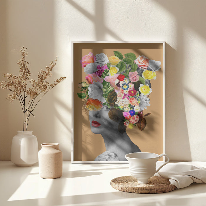 Floral portrait Framed Art Modern Wall Decor