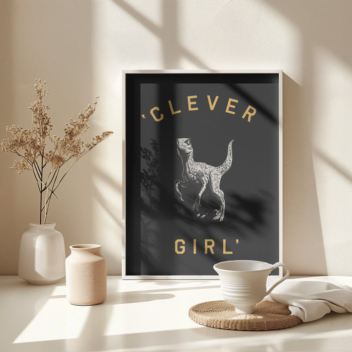 Clever Girl   Dark Print Framed Art Wall Decor