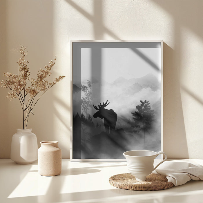 Moose Framed Art Wall Decor