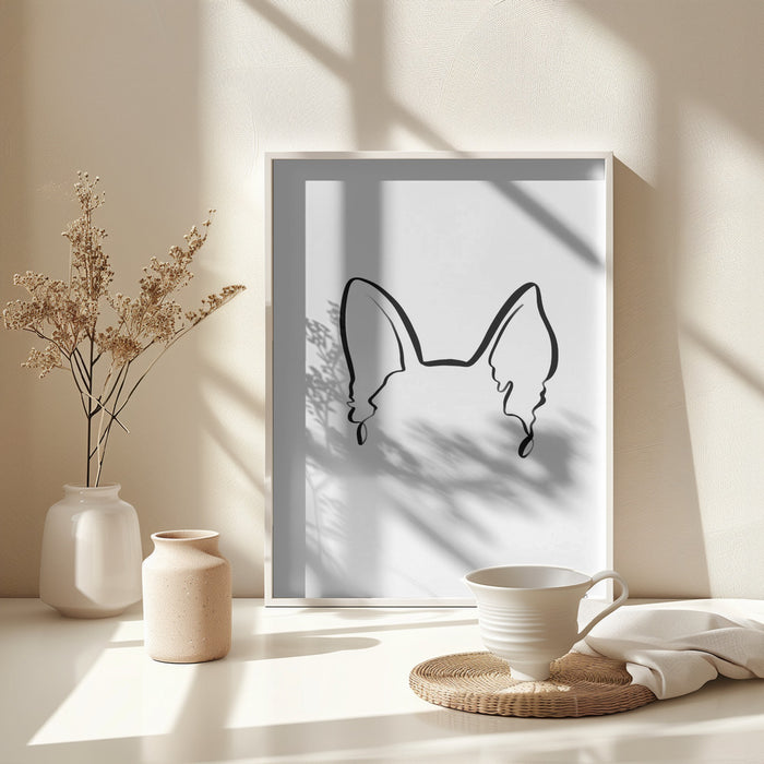 Dog Ears (German Shepherd) Framed Art Modern Wall Decor