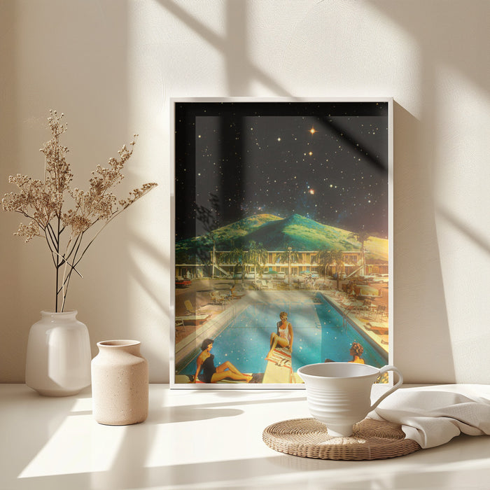 Space Pool Framed Art Modern Wall Decor