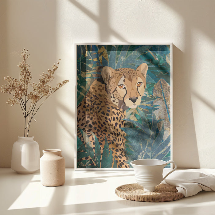 Cheetah In the Jungle 2 Framed Art Modern Wall Decor