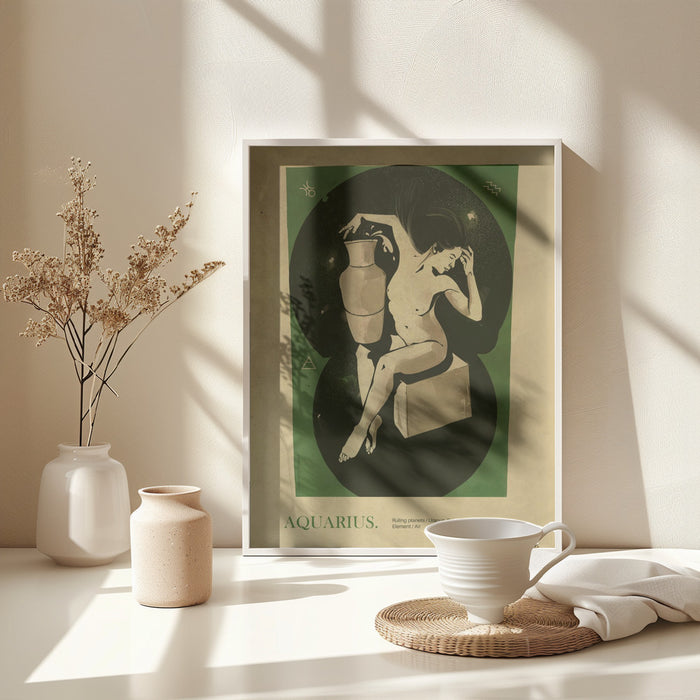 Aquarius print Framed Art Modern Wall Decor