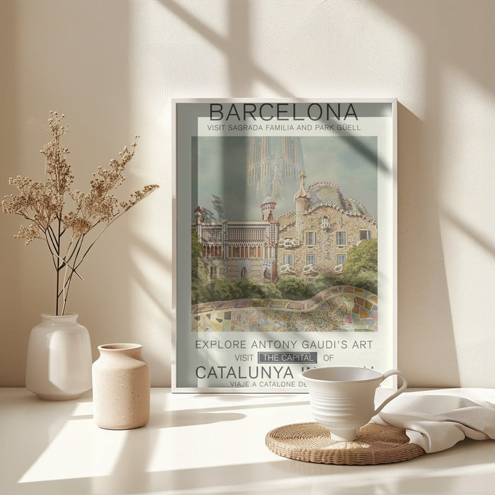 Barcelona print Framed Art Modern Wall Decor