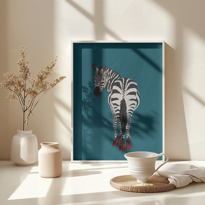 Zebra heels Framed Art Wall Decor