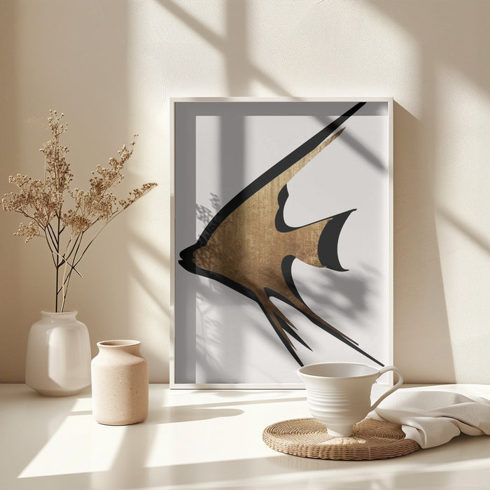 Gold Fish Framed Art Modern Wall Decor