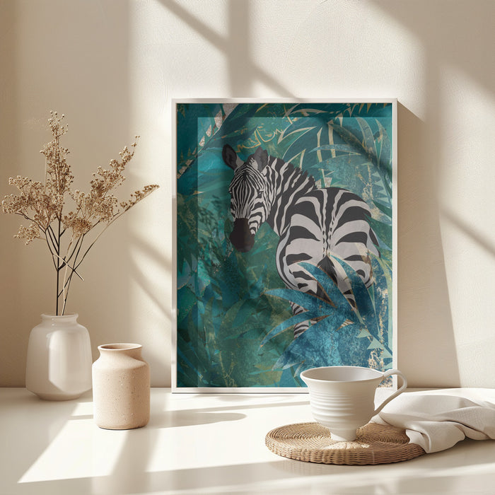 Zebra in the jungle 1 Framed Art Wall Decor