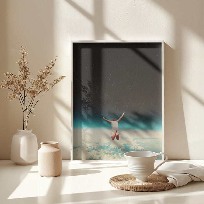 Falling With a Hidden Smile Framed Art Modern Wall Decor