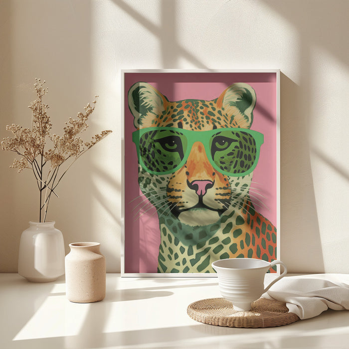 Leo With Glasses Framed Art Wall Decor