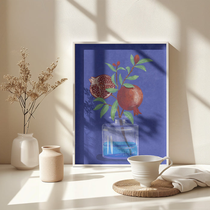 pomegranate in Vase Framed Art Modern Wall Decor