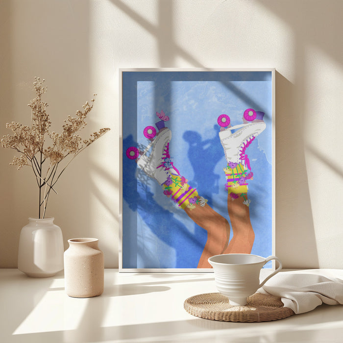 Skate like a Girl Framed Art Modern Wall Decor