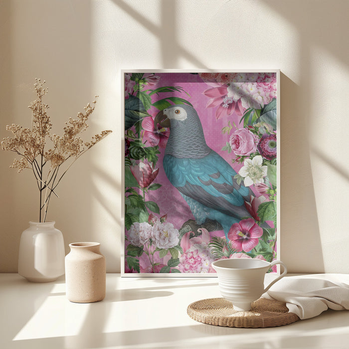 The Parrots Paradise Garden Framed Art Modern Wall Decor