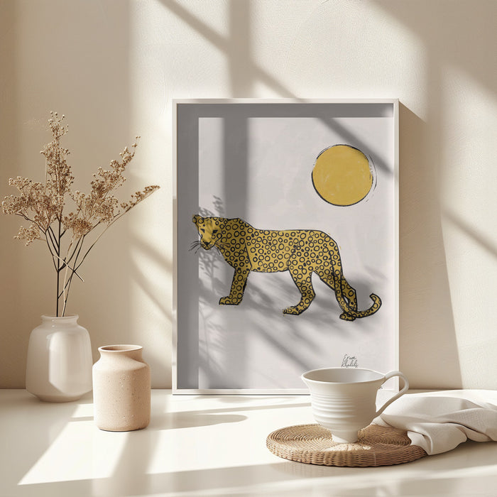 Leopard and Sun   Erum Khalili.png Framed Art Modern Wall Decor