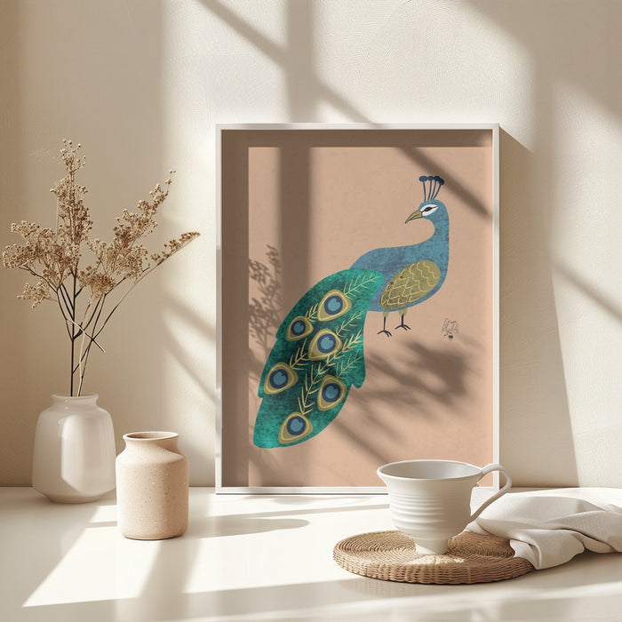 Peacock Erum Khalili.png Framed Art Modern Wall Decor