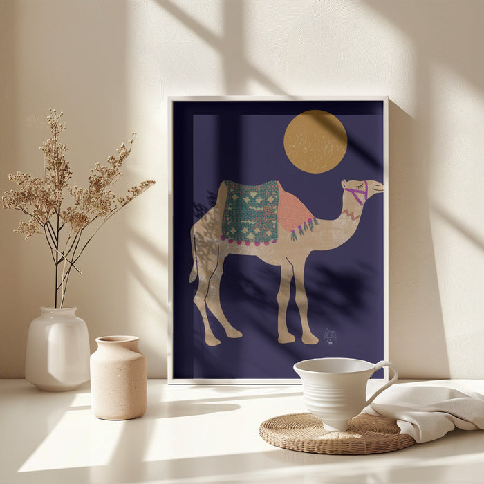 Camel and Moon   Erum Khalili.png Framed Art Modern Wall Decor