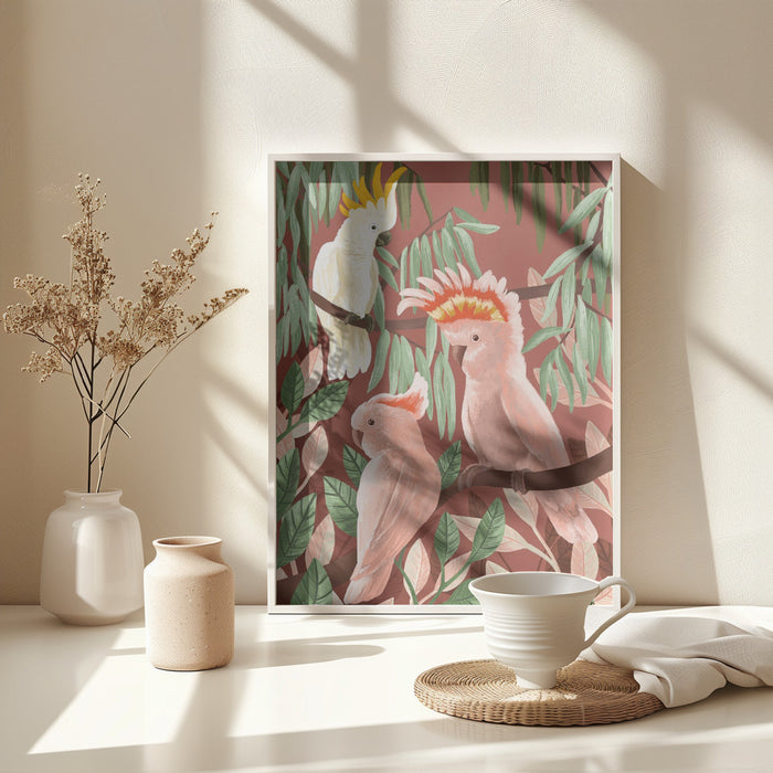 Cockatoos Framed Art Modern Wall Decor