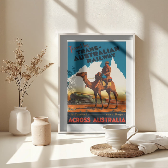 Trans Australian Railway Poster Framed Art Wall Decor