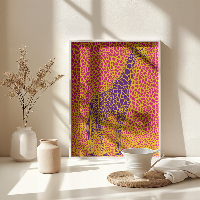 Giraffe Majestic Framed Art Modern Wall Decor