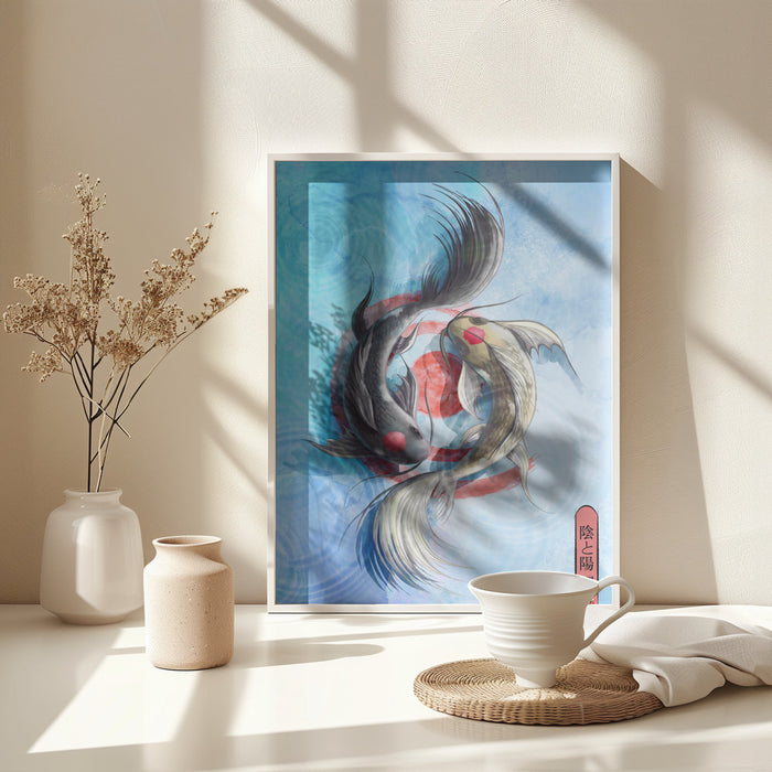 Light Koi Framed Art Modern Wall Decor