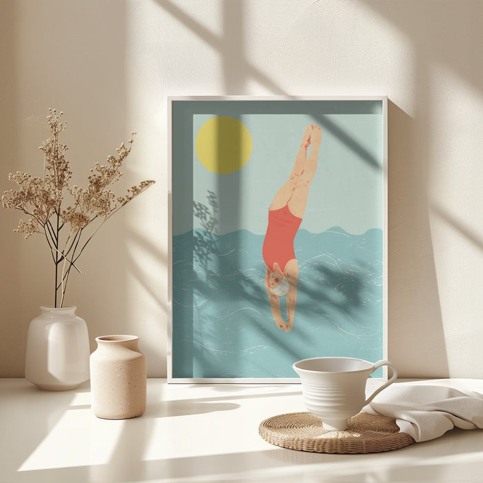 Swimmer Framed Art Wall Decor