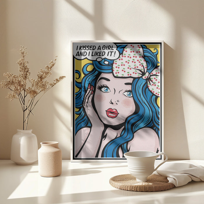 I Kissed a Girl Framed Art Modern Wall Decor