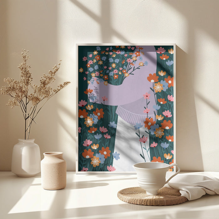 Wildflower Garden Framed Art Modern Wall Decor