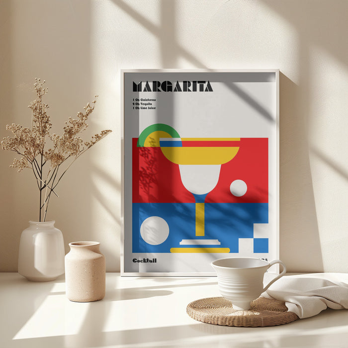 Margarita Bauhaus Cocktail Framed Art Modern Wall Decor