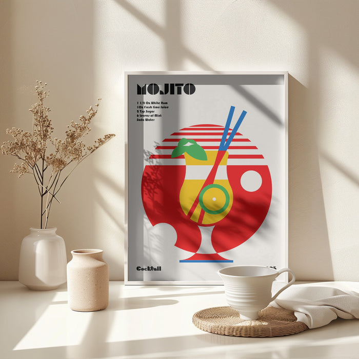 Mojito Bauhaus Cocktail Framed Art Modern Wall Decor