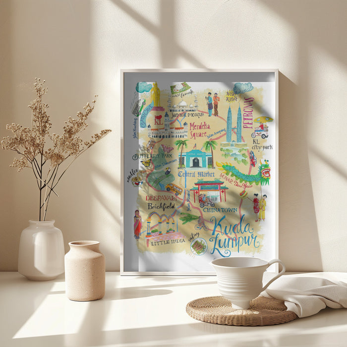 Kuala Lumpur Framed Art Modern Wall Decor