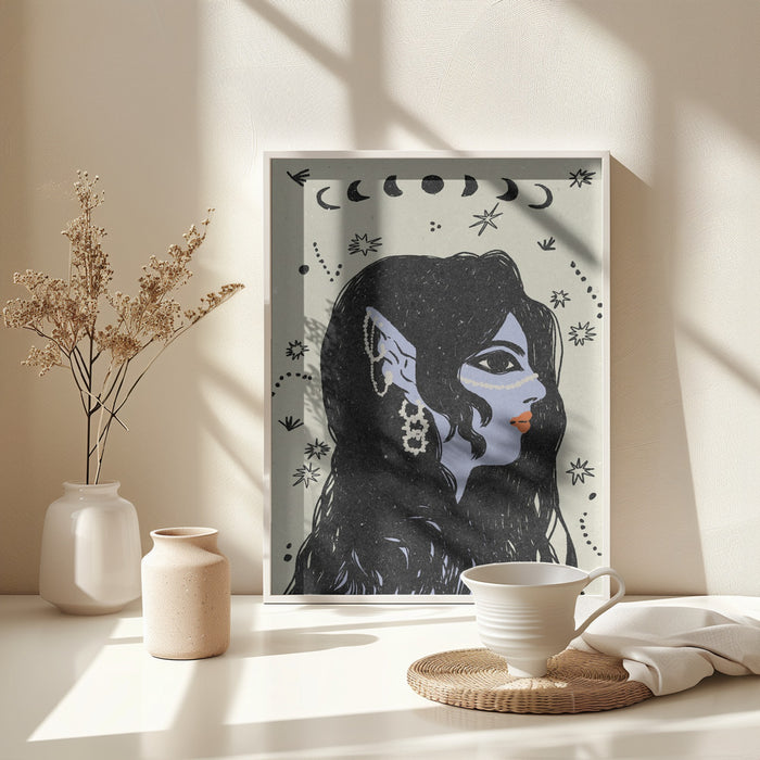 Portrait of a mermaid Framed Art Modern Wall Decor