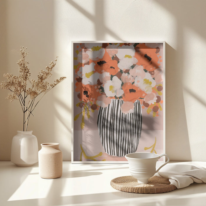 Pastel flowe rimpression no 10 Framed Art Modern Wall Decor