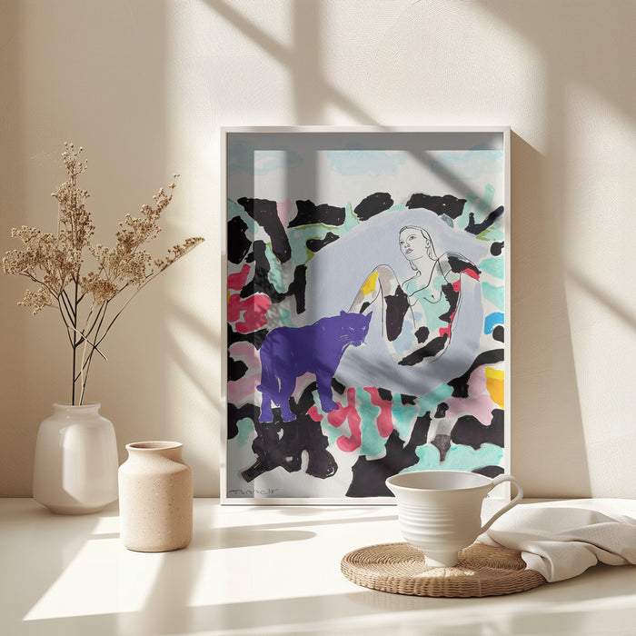 Puma Chat #4 Framed Art Modern Wall Decor