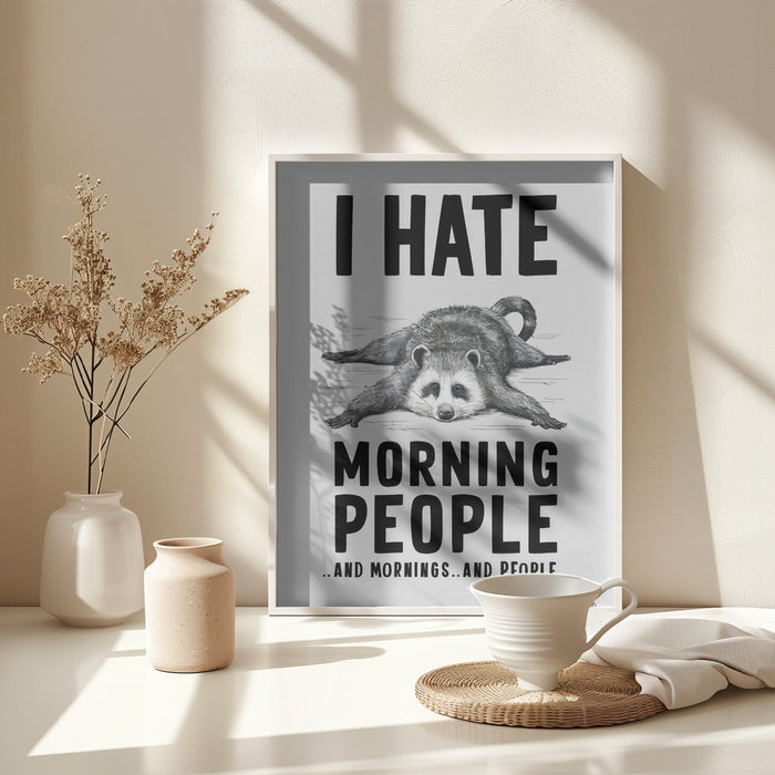 I Hate Morning People Framed Art Modern Wall Decor