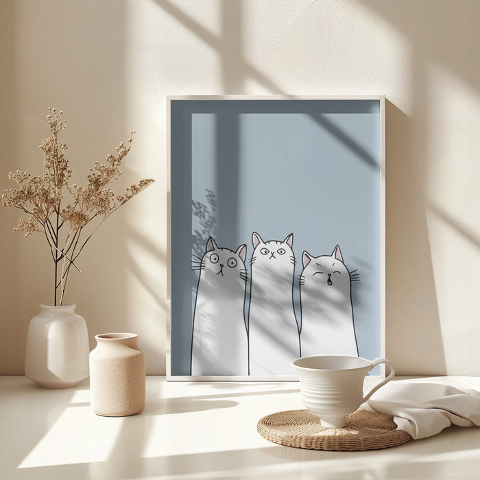 The Cats Framed Art Modern Wall Decor