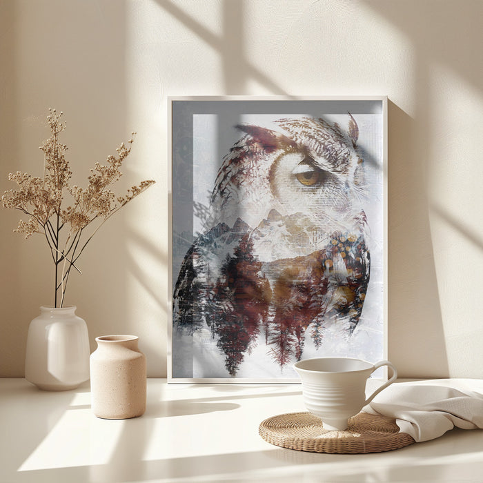 Owl Wild Animal Vintage Illustration Art 02 Framed Art Modern Wall Decor