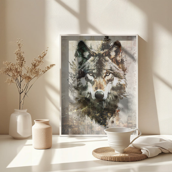 Wolf Wild Animal Vintage Illustration Art 01 Framed Art Modern Wall Decor