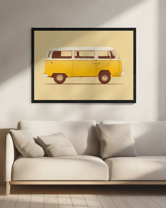 Yellow Van Landscape Framed Art
