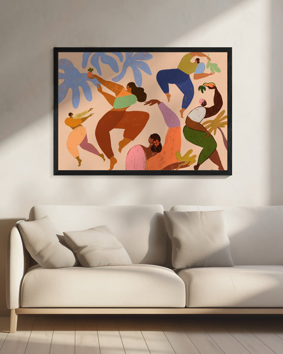 Dance Landscape Framed Art - Handcrafted Vibrant Colors - Perfect for Any Room