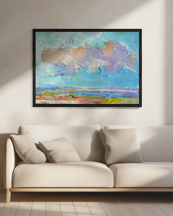 Df589blue Morning Landscape Framed Art