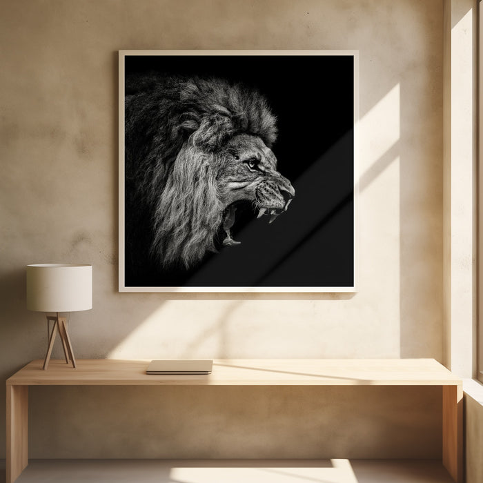 Roaring Lion #2 Square Poster Art Print by Christian Meermann
