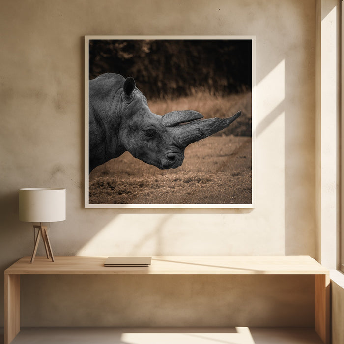 Rhinoceros Square Poster Art Print by Georgios Tsikiridis