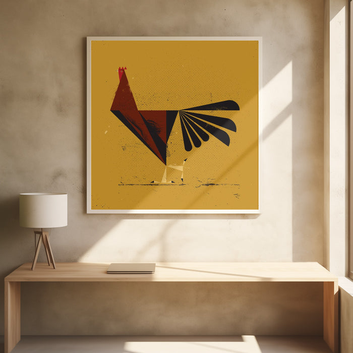 Rooster Square Poster Art Print by Vision Grasp Art