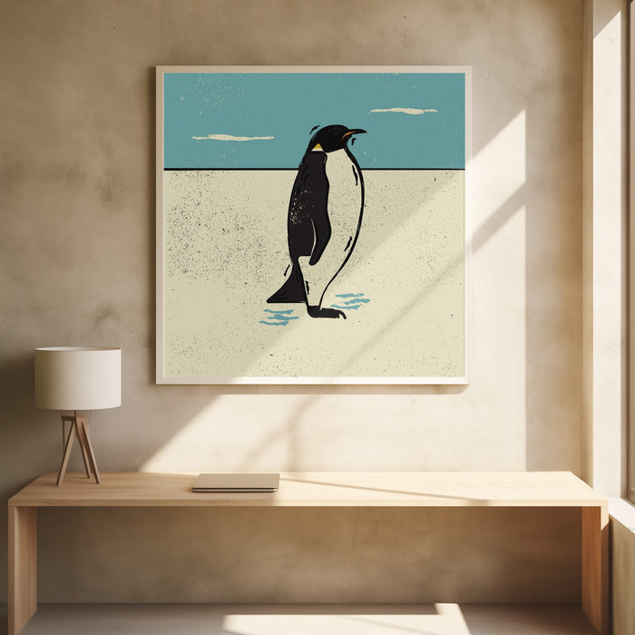Penguin Square Poster Art Print by Vision Grasp Art