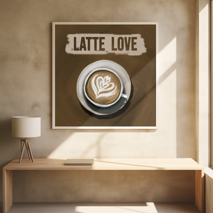 Latte Love Square Poster Art Print by EMELIEmaria