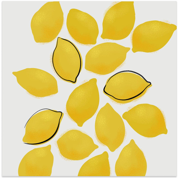 Lemons Square Canvas Art Print